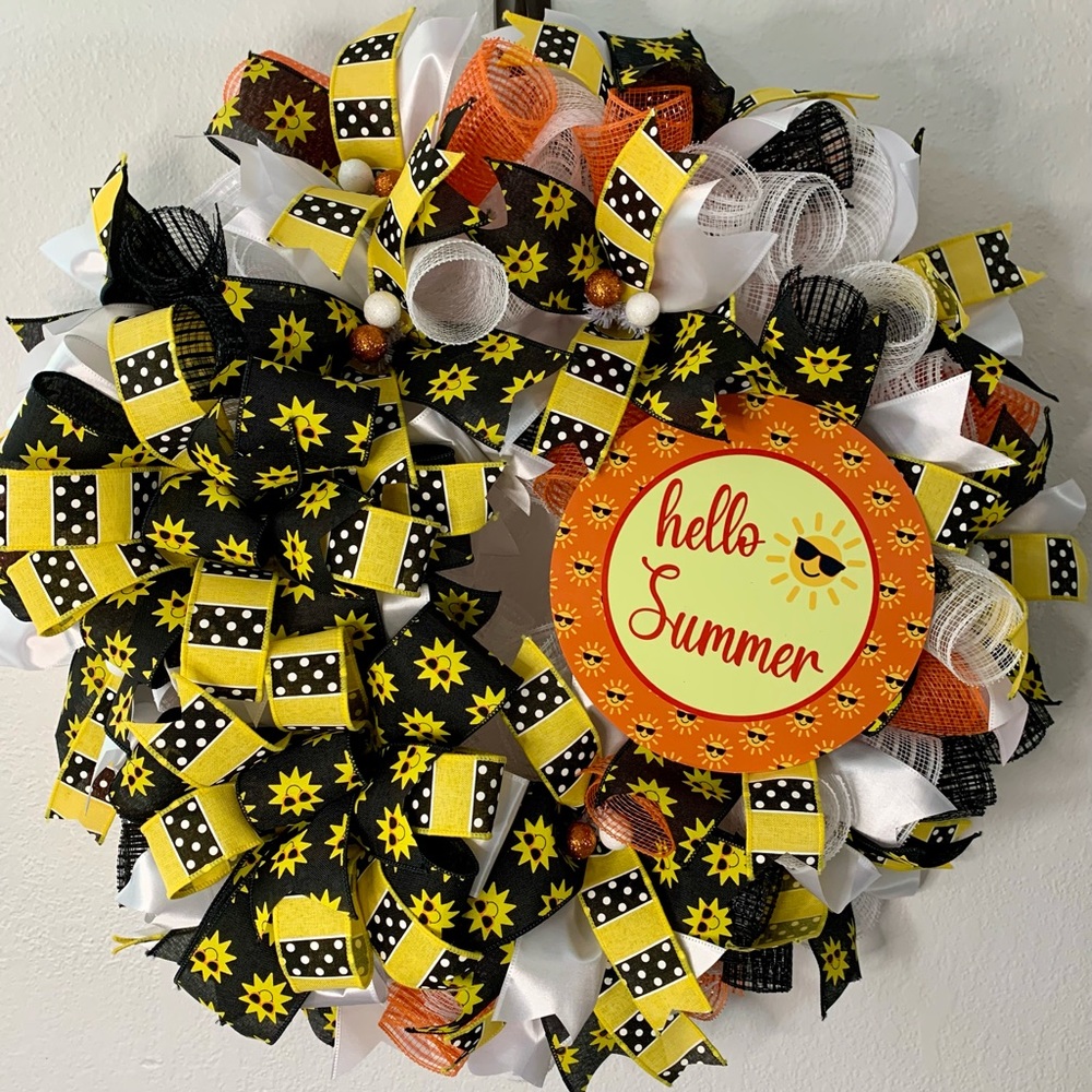 Deco mesh Summer sunshine wreath